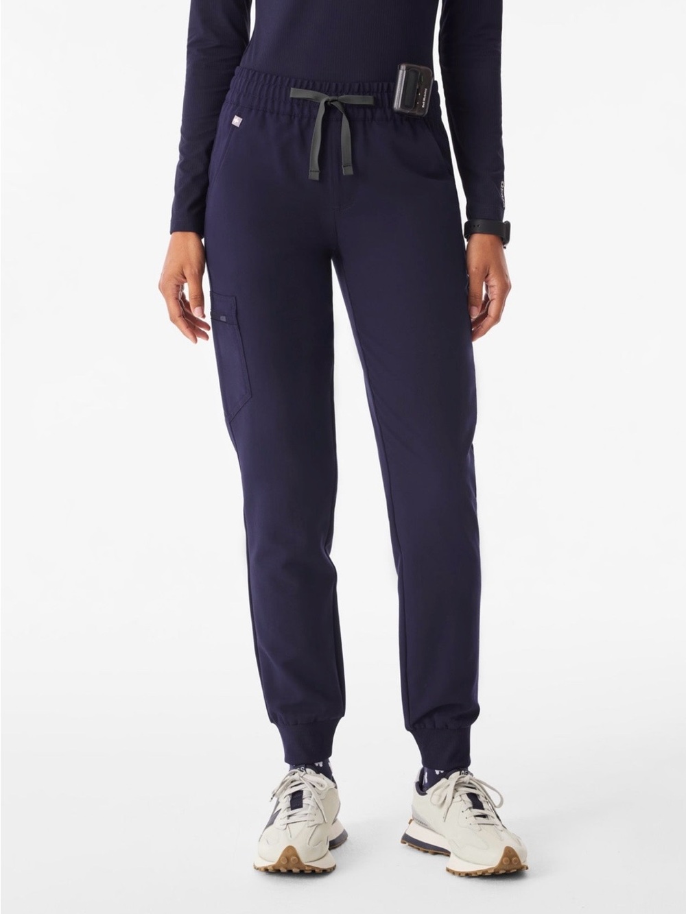 Fig’s Zamora Ruched Jogger Scrub Pants - Navy - Medium